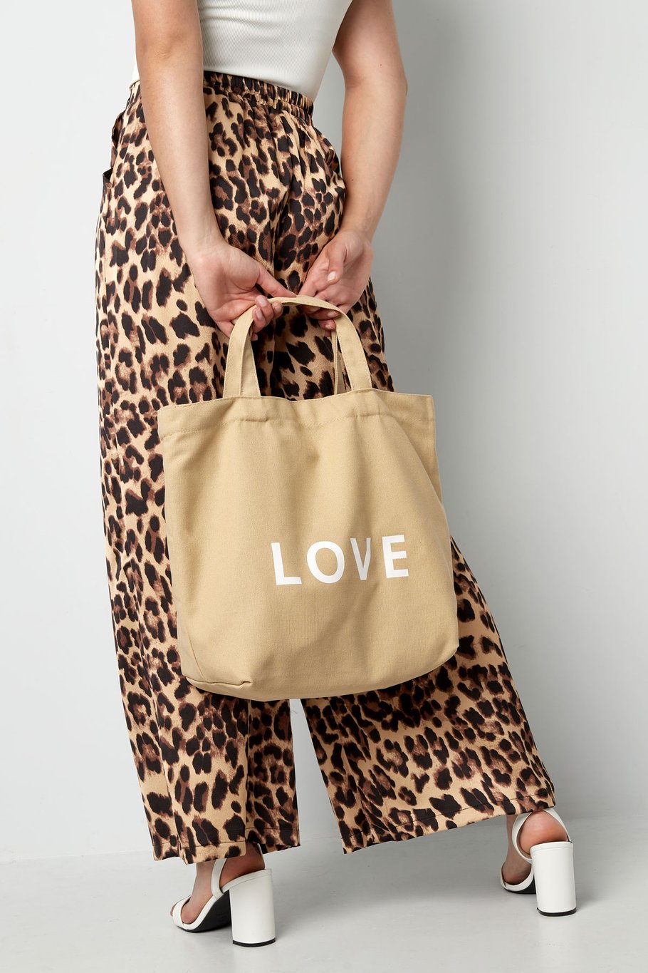 Canvas shopper love - beige h5Picture3